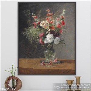 Tranh tĩnh vật hoa quả sơn dầu trang trí phòng khách