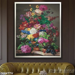 Tranh tĩnh vật hoa quả sơn dầu nghệ thuật