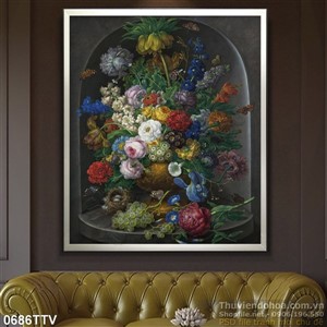 Tranh tĩnh vật hoa quả sơn dầu trang trí bếp