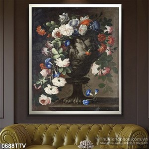 Tranh tĩnh vật hoa quả sơn dầu trang trí tường