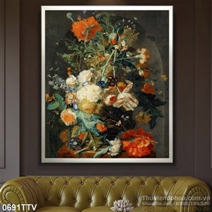 Tranh tĩnh vật hoa quả sơn dầu trang trí phòng ăn