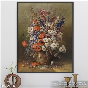 Tranh tĩnh vật hoa quả sơn dầu trâng trí phòng khách