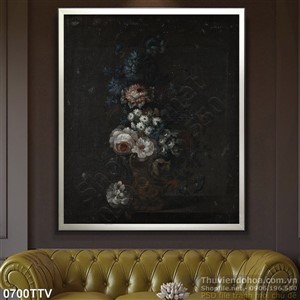 Tranh tĩnh vật hoa quả sơn dầu treo tường phòng ngủ