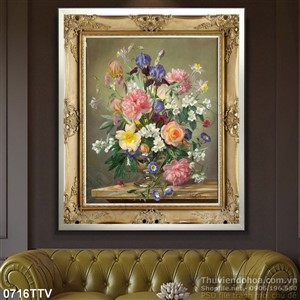 Tranh tĩnh vật hoa quả sơn dầu trang trí phòng khách