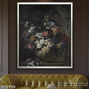 Tranh tĩnh vật hoa quả sơn dầu treo tường phòng khách