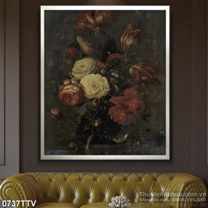 Tranh tĩnh vật hoa quả sơn dầu trang trí
