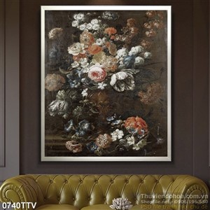 Tranh tĩnh vật hoa quả sơn dầu trang trí tường