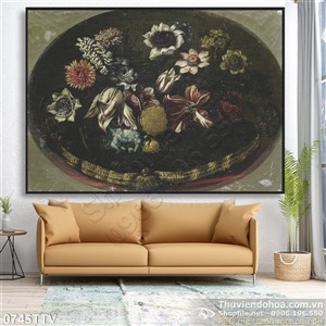 Tranh tĩnh vật hoa quả sơn dầu treo tường