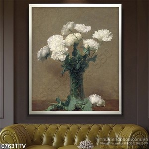 Tranh tĩnh vật hoa quả sơn dầu trang trí phòng ngủ