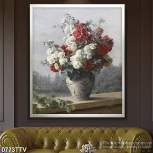 Tranh tĩnh vật hoa quả sơn dầu trang trí