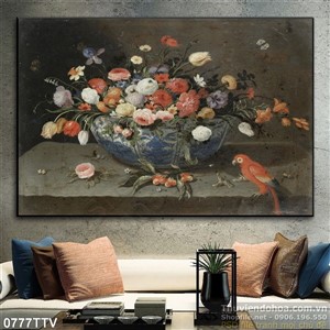 Tranh tĩnh vật hoa quả sơn dầu trang trí phòng bếp