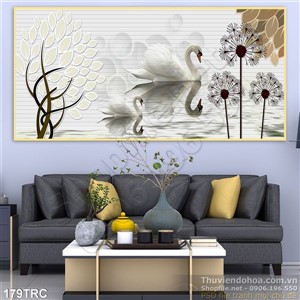 Tranh thiên nga trang trí tường đẹp