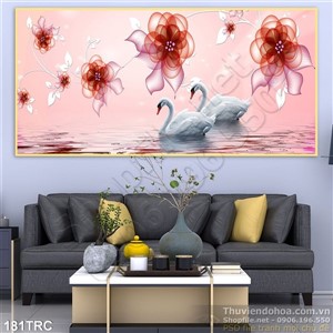 Tranh thiên nga dán tường đẹp
