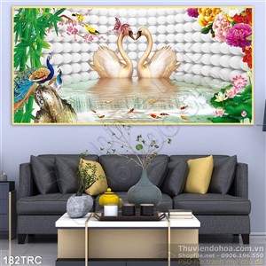 Tranh Rồng,công,phượng,thiên nga dán tường đẹp