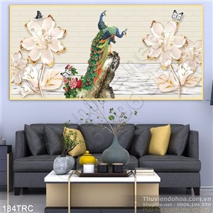 Tranh chim công treo tường đẹp