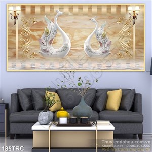 Tranh giả ngọc thiên nga dán tường