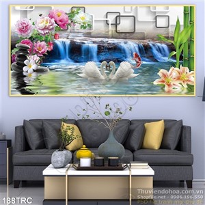 Tranh thiên nga trang trí tường độc đáo