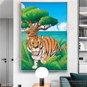 Tranh Rồng,công,phượng,thiên nga dán tường đẹp