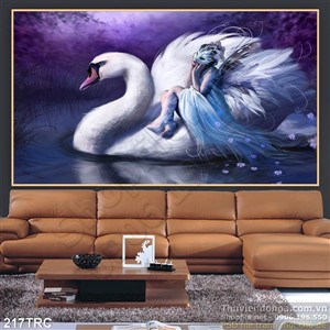 Tranh thiên nga trang trí tường