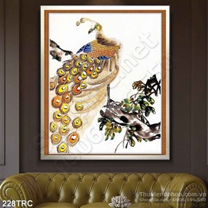 Tranh chim công treo tường phong thủy