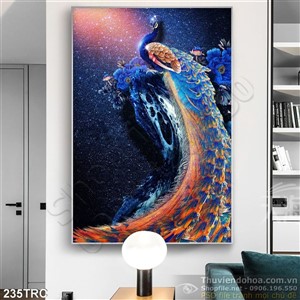 Tranh chim công nghệ thuật đẹp