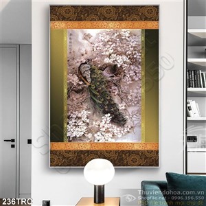 Tranh chim công trang trí tường