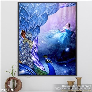 Tranh chim công nghệ thuật dán tường