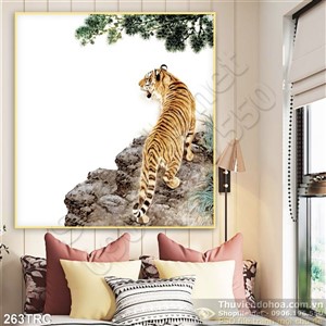 Tranh Rồng,công,phượng,thiên nga, hổ treo tường đẹp