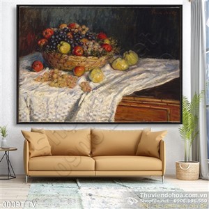 Tranh tĩnh vật hoa quả sơn dầu trang trí phòng bếp