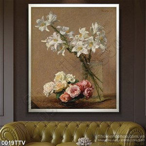 Tranh tĩnh vật hoa quả sơn dầu sơn dầu trang trí