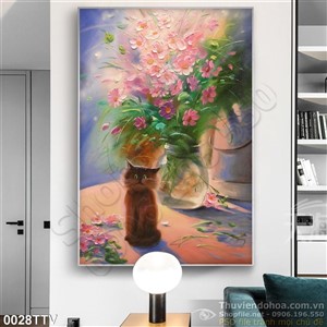 Tranh tĩnh vật hoa quả sơn dầu trang trí phòng khách