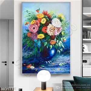 Tranh tĩnh vật hoa quả sơn dầu trang trí phòng ăn