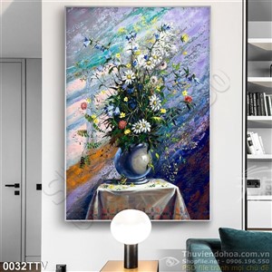 Tranh tĩnh vật hoa quả sơn dầu trang trí phòng khách