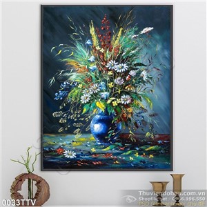 Tranh tĩnh vật hoa quả sơn dầu treo tường