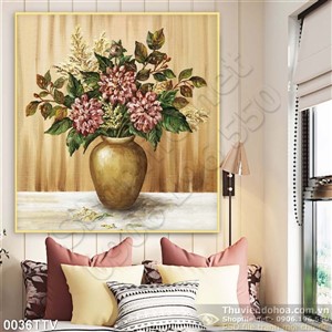 Tranh tĩnh vật hoa quả sơn dầu treo tường đẹp