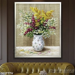 Tranh tĩnh vật hoa quả sơn dầu trang trí tường