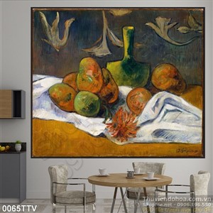 Tranh tĩnh vật hoa quả sơn dầu trang trí phòng ăn