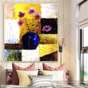 Tranh tĩnh vật hoa quả sơn dầu treo tường độc đáo