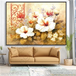 Tranh tĩnh vật hoa quả sơn dầu trang trí phòng khách