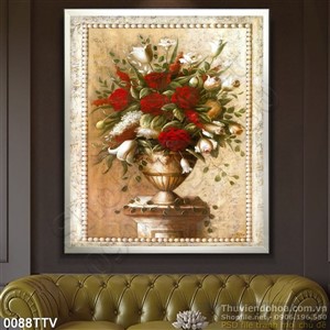 Tranh tĩnh vật hoa quả sơn dầu trang trí phòng khách