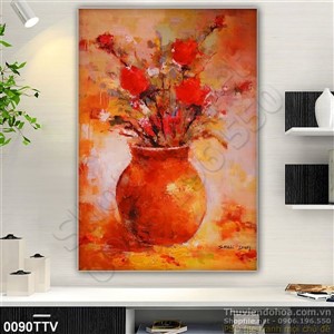 Tranh tĩnh vật hoa quả sơn dầu trang trí phòng khách