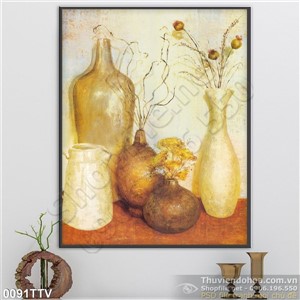 Tranh tĩnh vật hoa quả sơn dầu treo tường