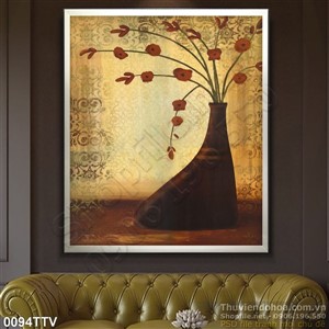 Tranh tĩnh vật hoa quả sơn dầu trang trí tường