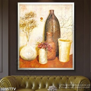 Tranh tĩnh vật hoa quả sơn dầu treo tường trang trí