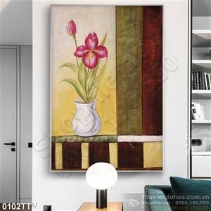 Tranh tĩnh vật hoa quả sơn dầu treo tường