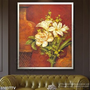 Tranh tĩnh vật hoa quả sơn dầu trang trí phòng ăn