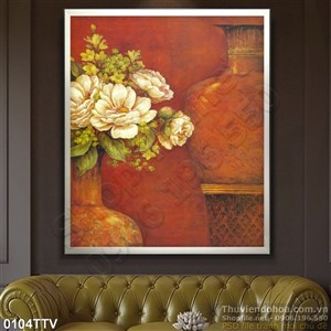 Tranh tĩnh vật hoa quả sơn dầu trang trí phòng khách