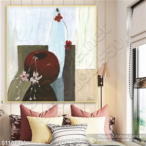 Tranh tĩnh vật hoa quả sơn dầu treo tường độc đáo