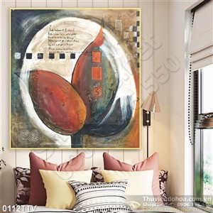 Tranh tĩnh vật hoa quả sơn dầu trang trí phòng ngủ