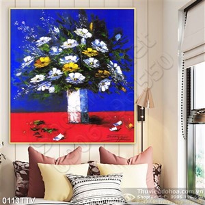 Tranh tĩnh vật hoa quả sơn dầu treo tường phòng ăn